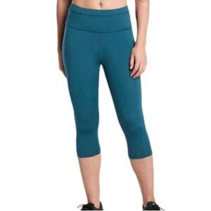 Athleta Teal Accelerate Crop Leggings Size Small